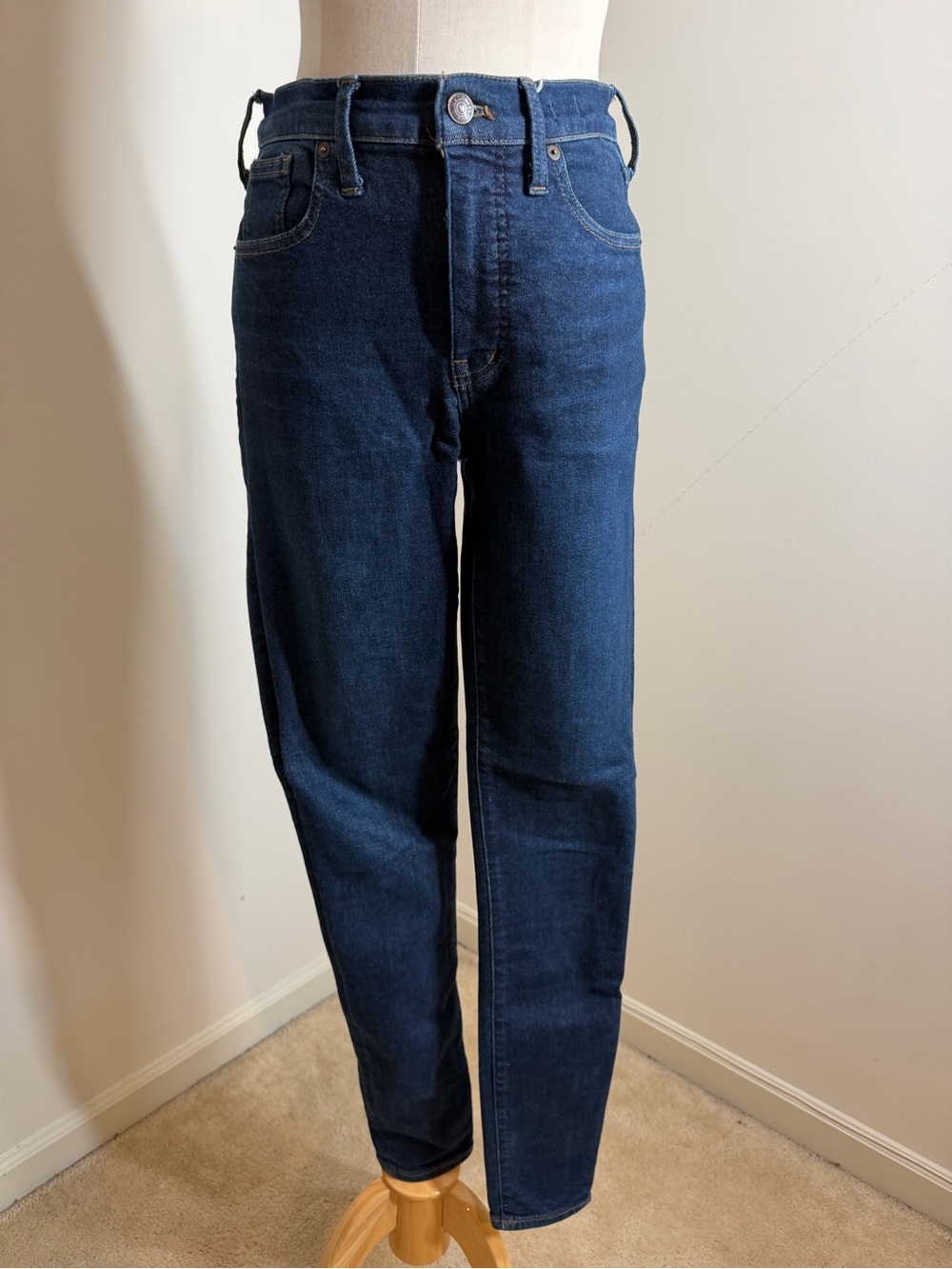 Madewell Women’s 9” Mid-Rise Skinny Jeans -SZ 28 Tall-Blue Denim Comfort Stretch